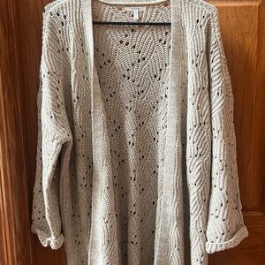 Maurices beige Open Knit Cardigan
